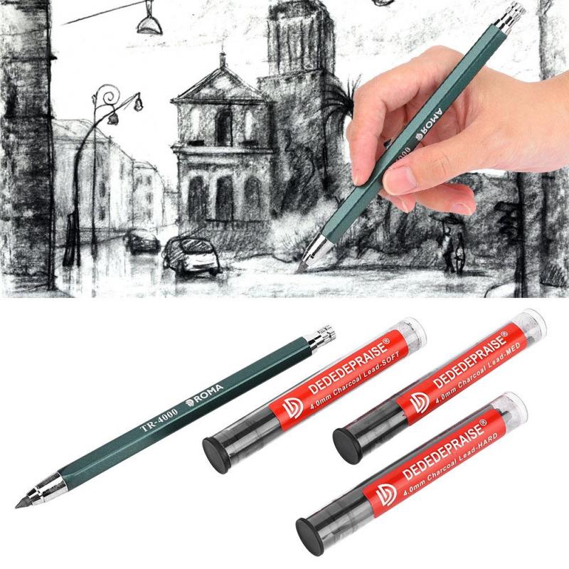 Owuh Erasable Pencil Core Painting Automatic Pencil 4 0mm Charcoal Pencil Core For Art Making Shopee Malaysia