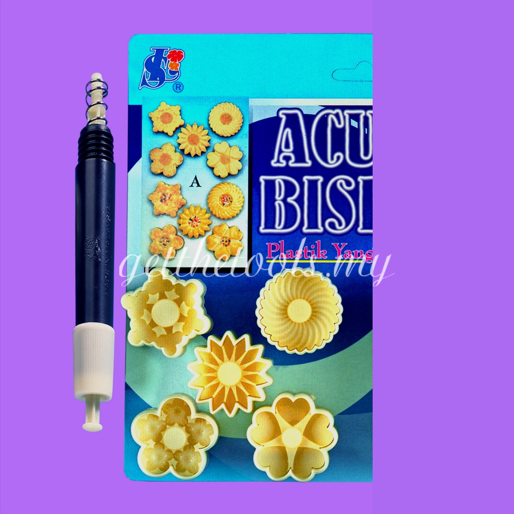 NO.135A/B SINLIAN BISCUIT PRESS SET JAM TART PRESS MOULD ROSE FLOWER COOKIES PUMP ACUAN BISKUT RAYA