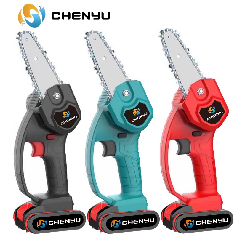 388V Cordless Electric Pruning Saw 4Inch Protable Mini Chainsaw Garden