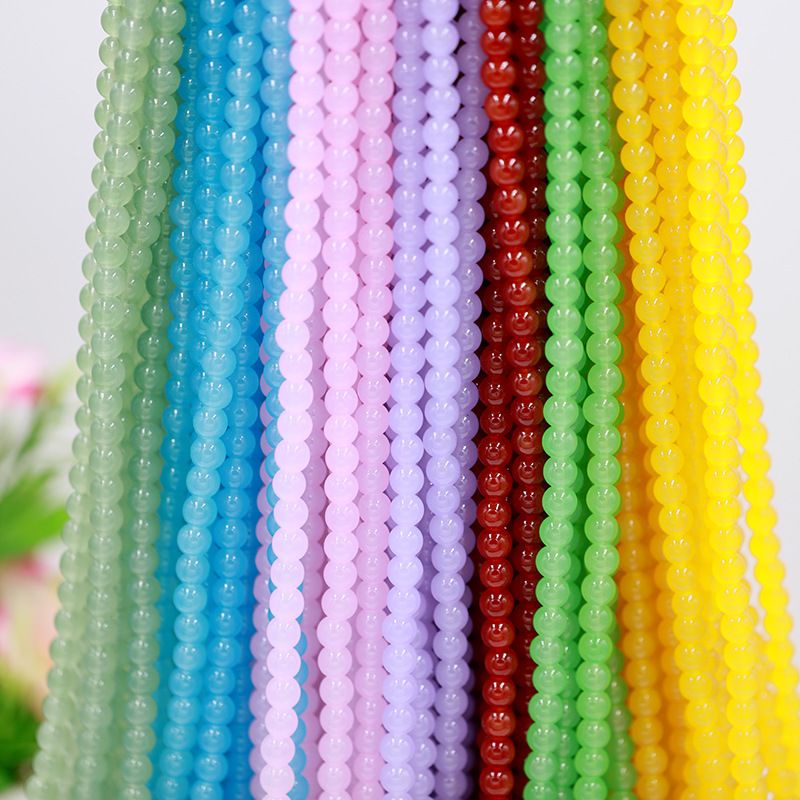 8mm Glass Crystal Imitation Jade Round beads for bracelets DIY jewelry