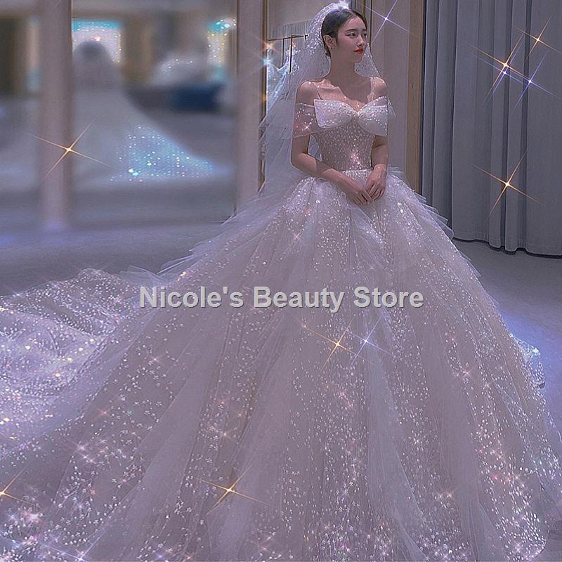 dinner dress[One yarn to wear] Wedding dress 2022 new temperament trailing bride wedding high-end forest super fairy dre