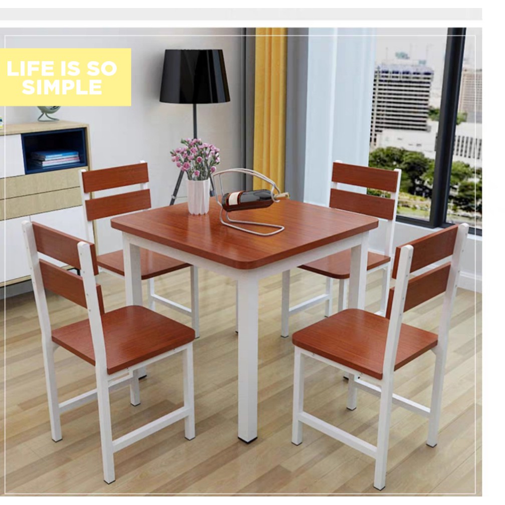 Table Chair FULL SET Square 4  Seat Small Table 