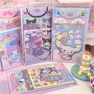 8 Sheets Stickers Sanrio Melody Cinnamoroll Laser Sticker Student DIY ...