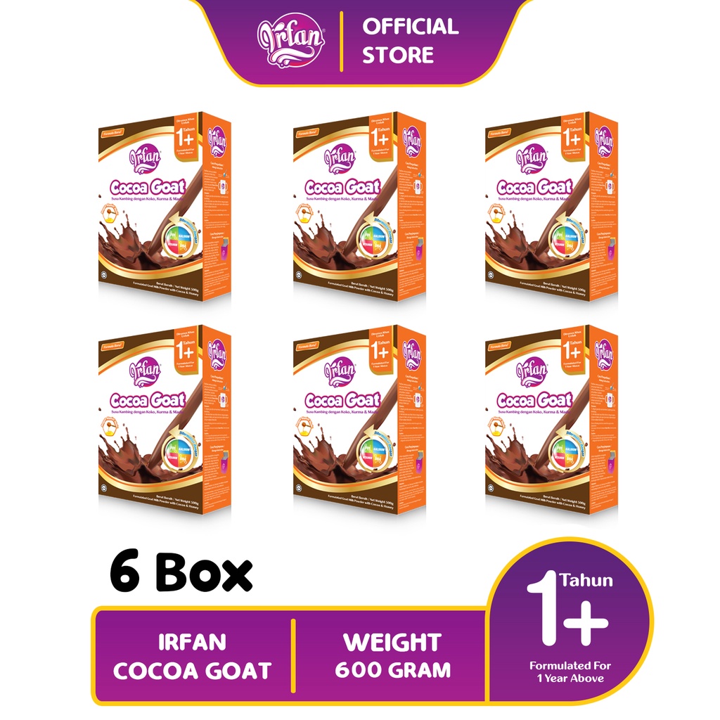 [6 KOTAK] IRFAN COCOA GOAT / SUSU KAMBING KURMA MADU KISMIS ARABIC GUM / SUSU IRFAN / SUSU F