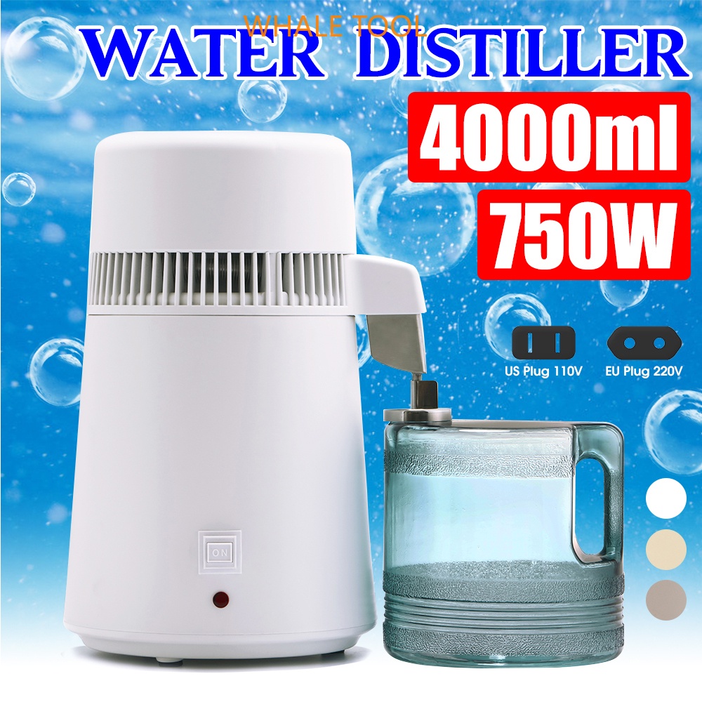 4L water distiller with plastic bucket 750W medical equipment distiller, distilled water maker, stainless steel dew machine, laboratory disinfection cabinet, inspection equipment Electric Distilled Water Distiller Machine 4L with Plastic Distill Water