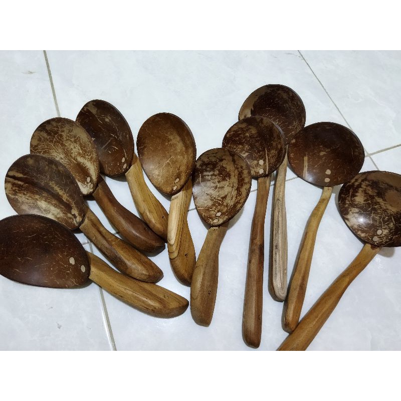 Coconut Shell Ladle / Rice Spoon / Rice Spoon / Coconut Shell Scoop / Vegetable Spoon / Wooden Spatula