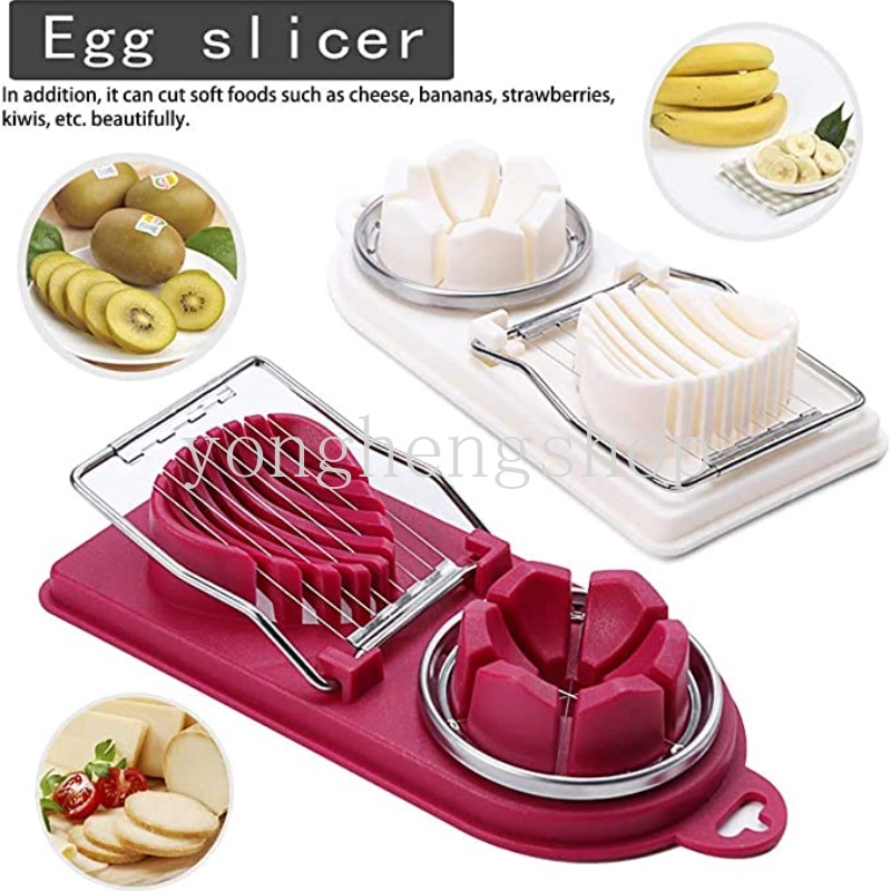 Creative 2 In 1 Egg Sectioner Cutter Stainless Steel Boiled Egg Slicer