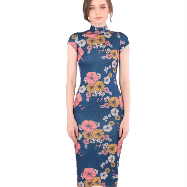 Doublewoot Cheongsam Dableto in Navy 