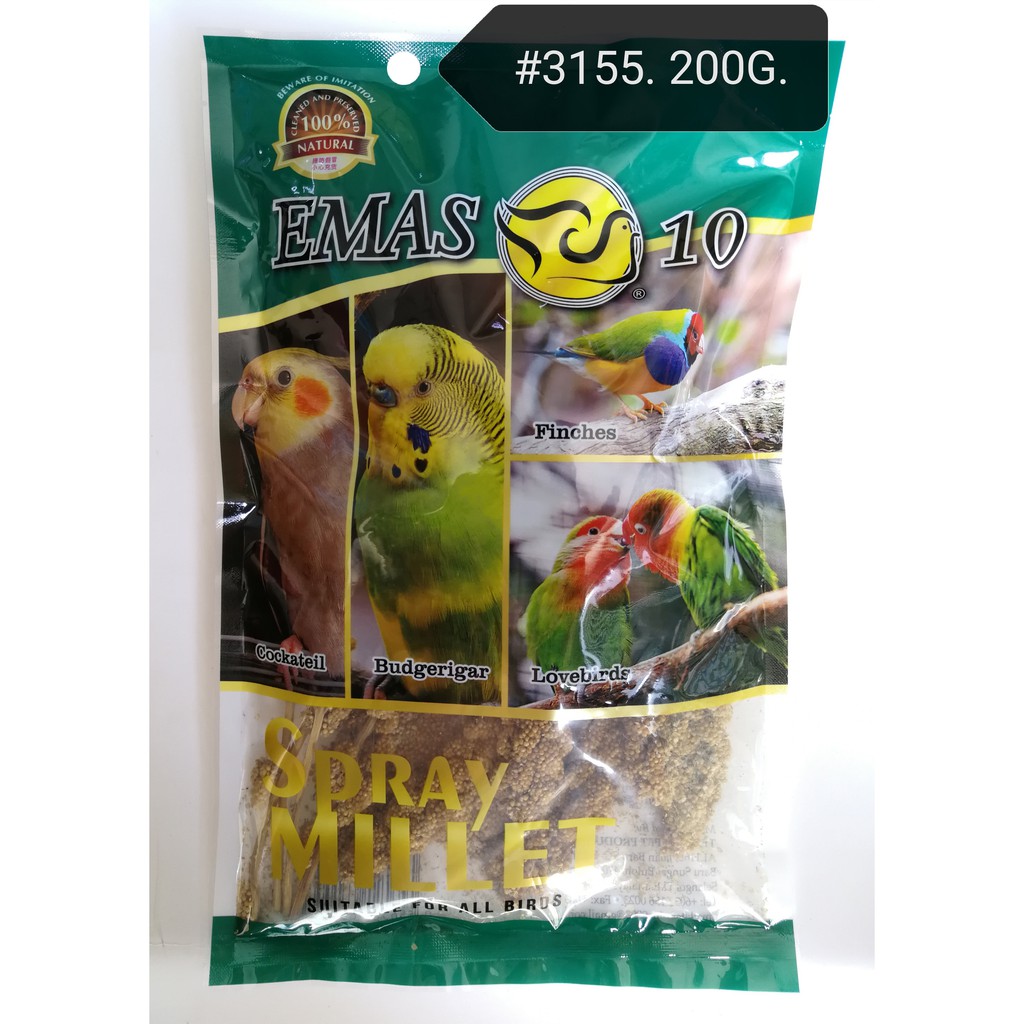 Emas10 Gaiety Spray Millet Bird Feed Food 200gram [Emas 10]