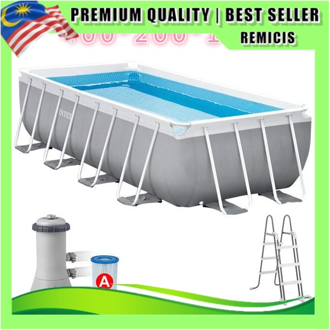 INTEX 4M rectangular bracket paddling pool super family pipe rack swimming pool pump escalator