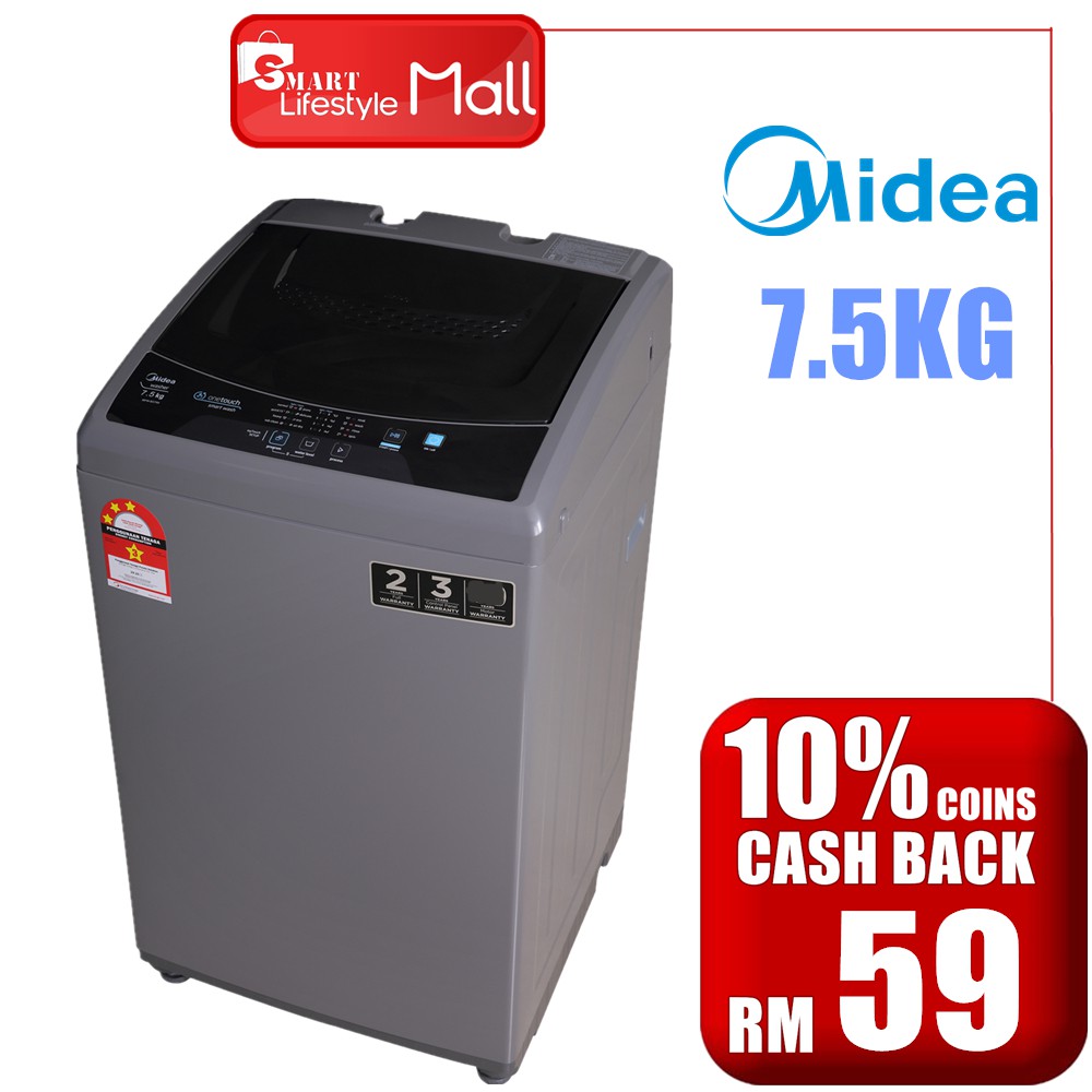 Midea Fully Auto Washing Machine(7.5kg) MFWE75S / MFWEC750S EC750S