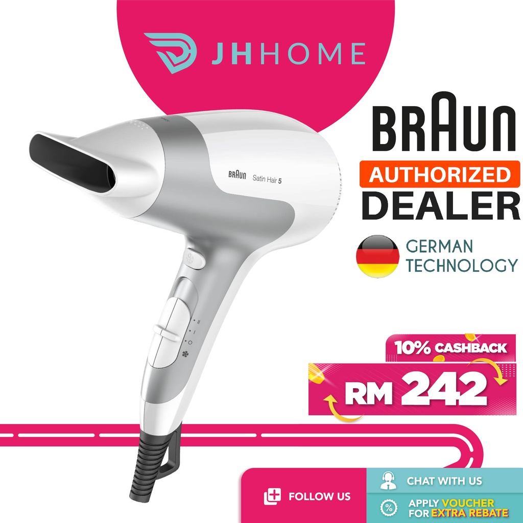 BRAUN GERMANY HD580 SATIN HAIR 5 2500W PORTABLE HAIR DRYER w IONIZER |  Shopee Malaysia