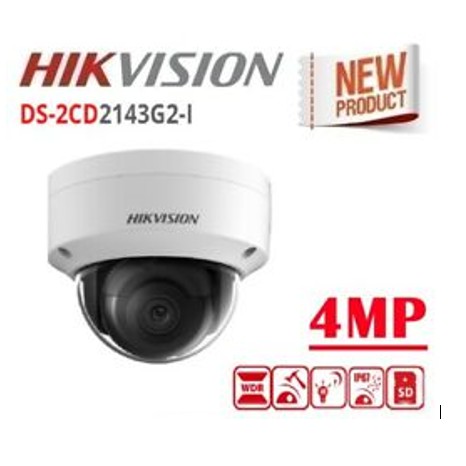 HIKVISION DS-2CD2143G2-I 4MP VANDAL WDR FIXED DOME NETWORK CAMERA 4MM ...