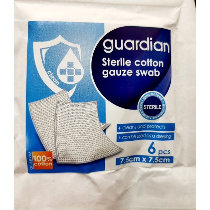 Guardian Sterile Cotton Gauze Swab 7.5cm dan 5cm Kapas Luka Kain Gauze Shopee Malaysia