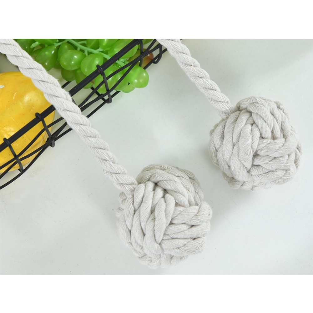 1 Pair Tie Decorative Ball Shape Holdbacks Knitting Bedroom Living