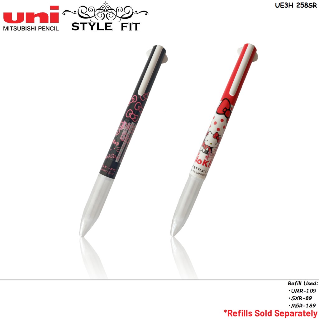 Uni Style Fit Hello Kitty 3 Color Multi Pen Body Ue3h 258sr Shopee Malaysia