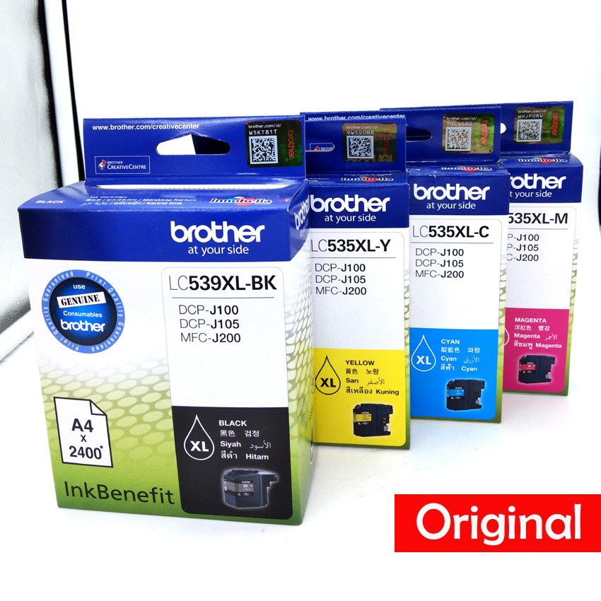 Official Brother Dcp J100 Dcp J105 Mfc J200 Lc 539xl Lc 535xl Ink Cartridge Shopee Malaysia