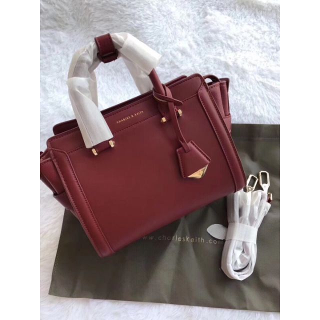 charles and keith maroon bag