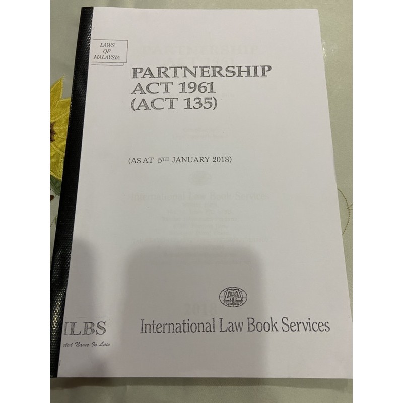 PARTNERSHIP ACT 1961 (ACT 135)  Shopee Malaysia