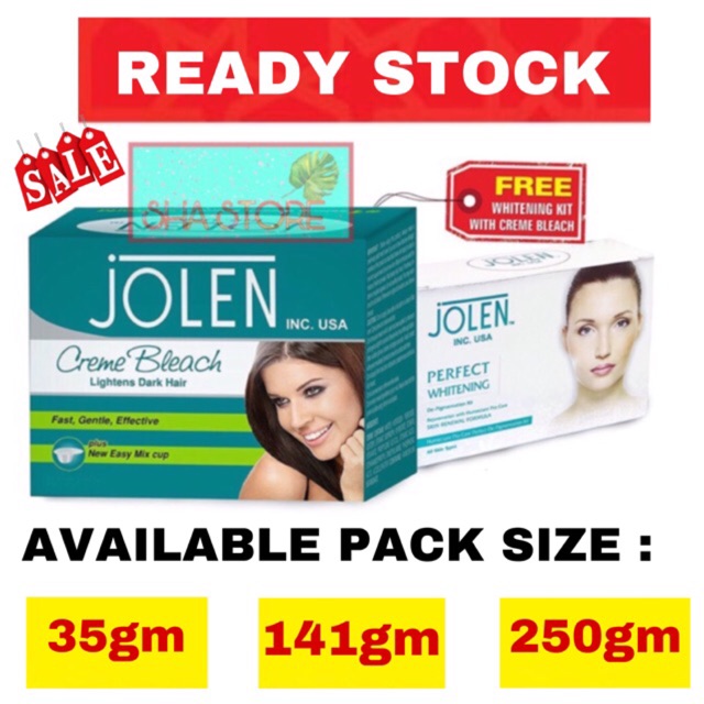 Jolen Creme Bleach 18g 35g 141g 250g Free Whitening Kit Shopee