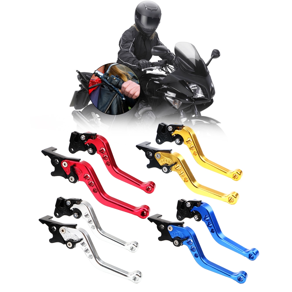 Black 1 Pair Motorcycle Clutch Lever Brake Handle Levers Universal Brake Lever Handle Double Disc 