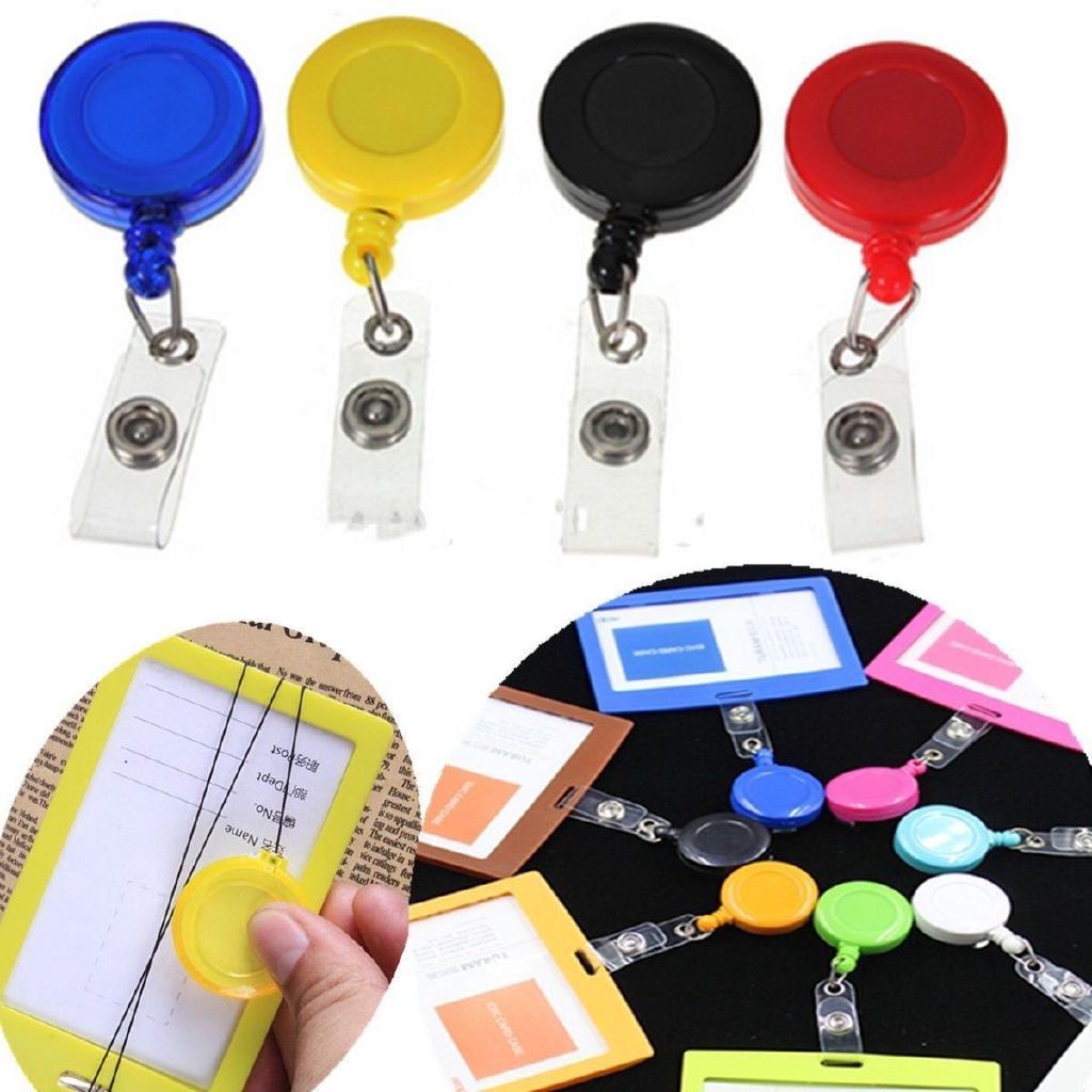 5Pcs Retractable Recoil ID Badge Lanyard Name Tag Key Card Holder Belt