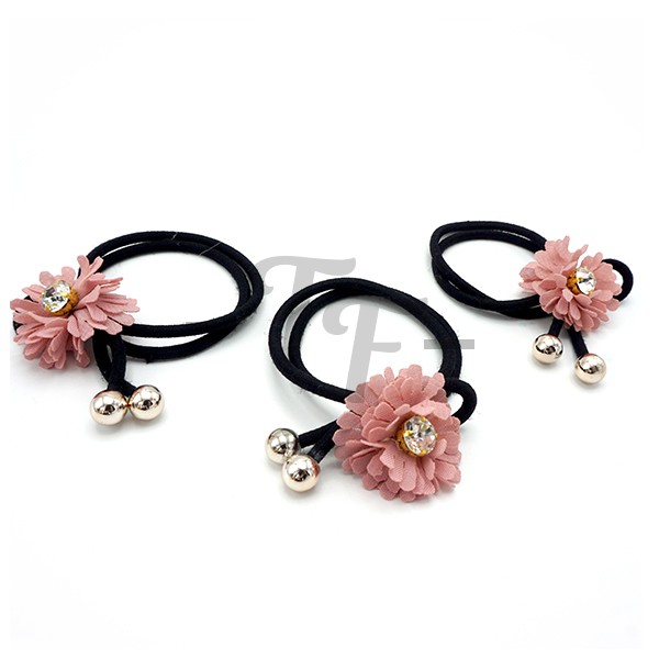 Peach Colour Flower Hair Tie