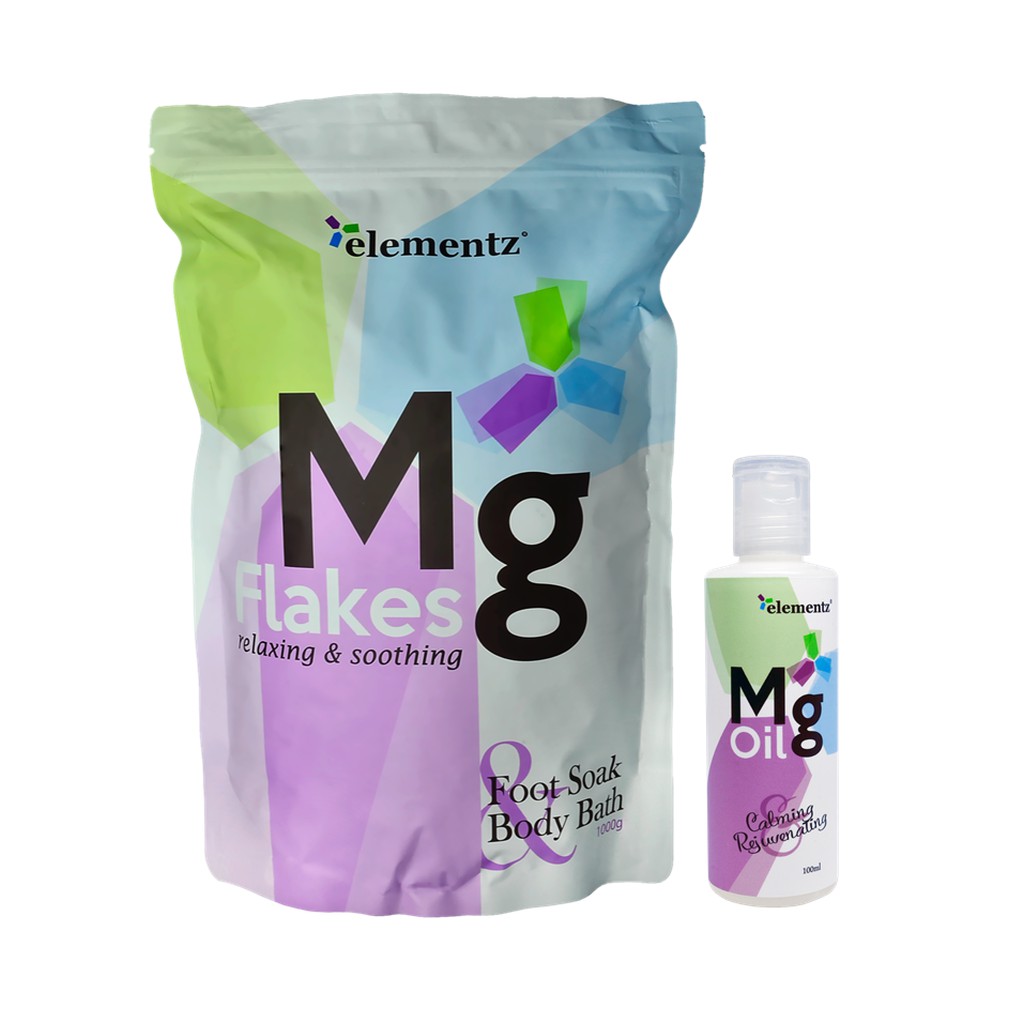 Elementz Magnesium Combo {x1 Flakes 1kg + x1 Mg Oil 100ml} Shopee