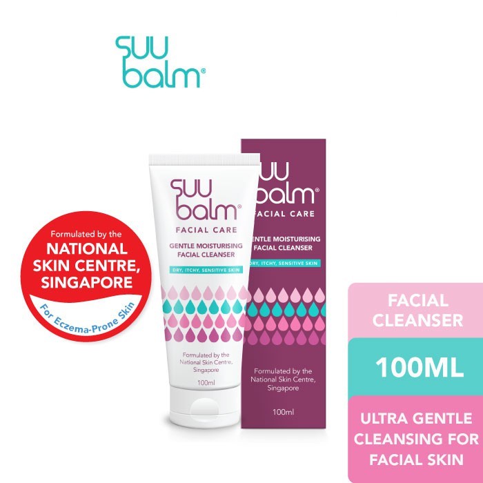 Suu Balm Gentle Moisturising Facial Cleanser 100ml - For Dry, Itchy, Irritated Facial Skin