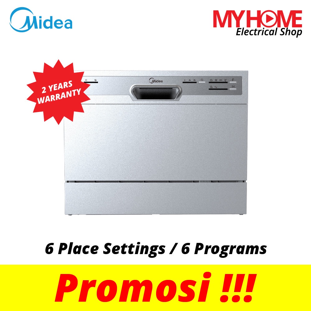 (PENGHANTARAN UTK KL & SELANGOR) MIDEA WQP6-3607 6 PLACE SETTINGS TABLE TOP DISHWASHER (6 PROGRAMS)