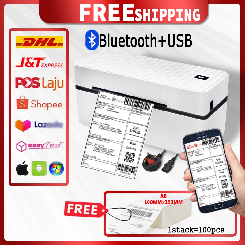 Thermal Printer A6 Bluetooth ios Android shipping label AWB printer shopee Air Waybill Thermal Printing 热敏打印机420 460deli