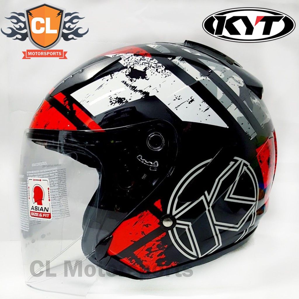 KYT Helmet Hellcat - K RACING BLACK RED FLUO ( L / 2XL ) | Shopee Malaysia