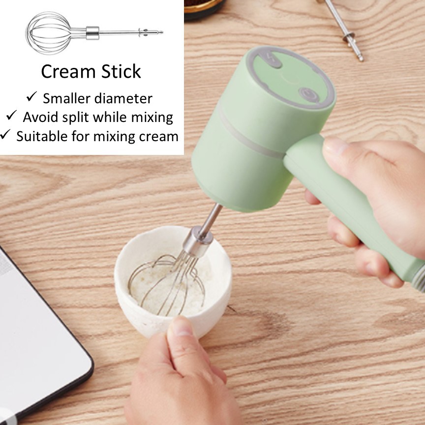Electric Wireless Mini Hand Mixer USB Rechargeable Handheld Egg Beater Cream Food Cake Baking