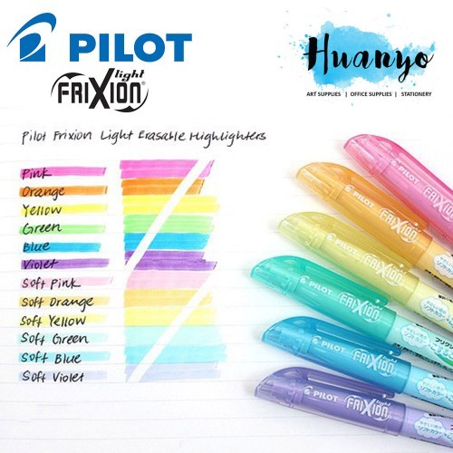 pilot frixion light pastel erasable highlighters