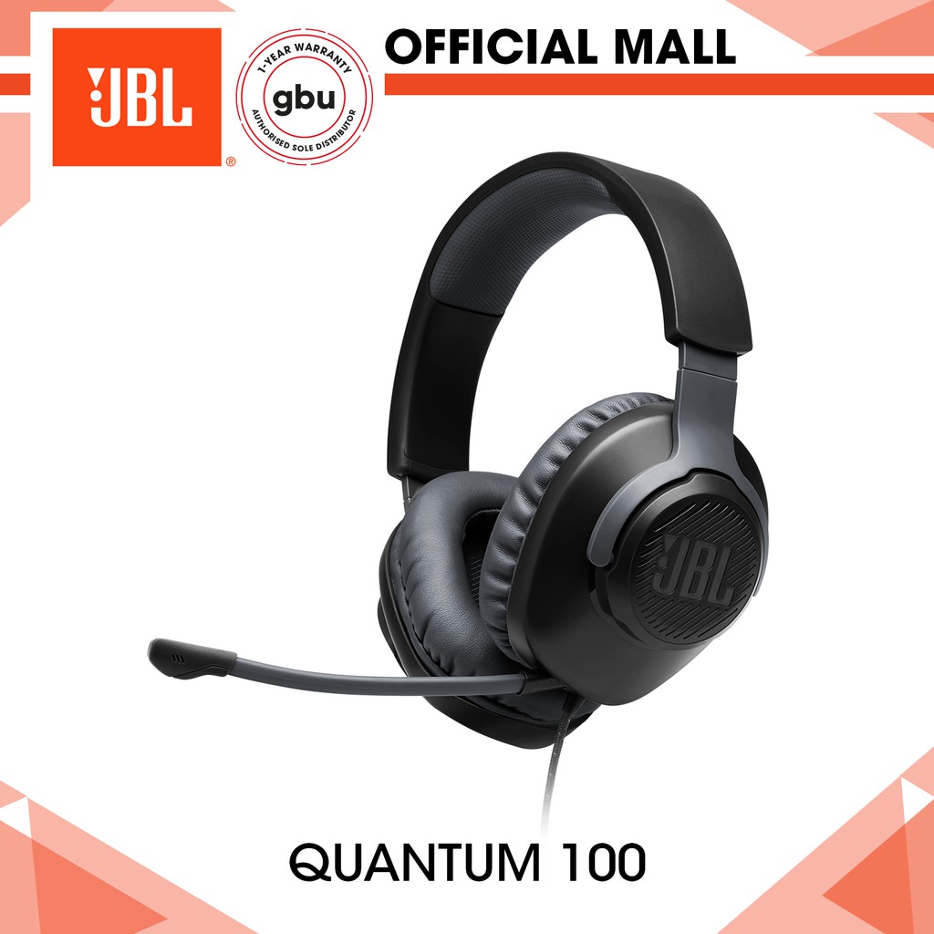 JBL Quantum 100 Wired overear gaming headset with a detachable mic and