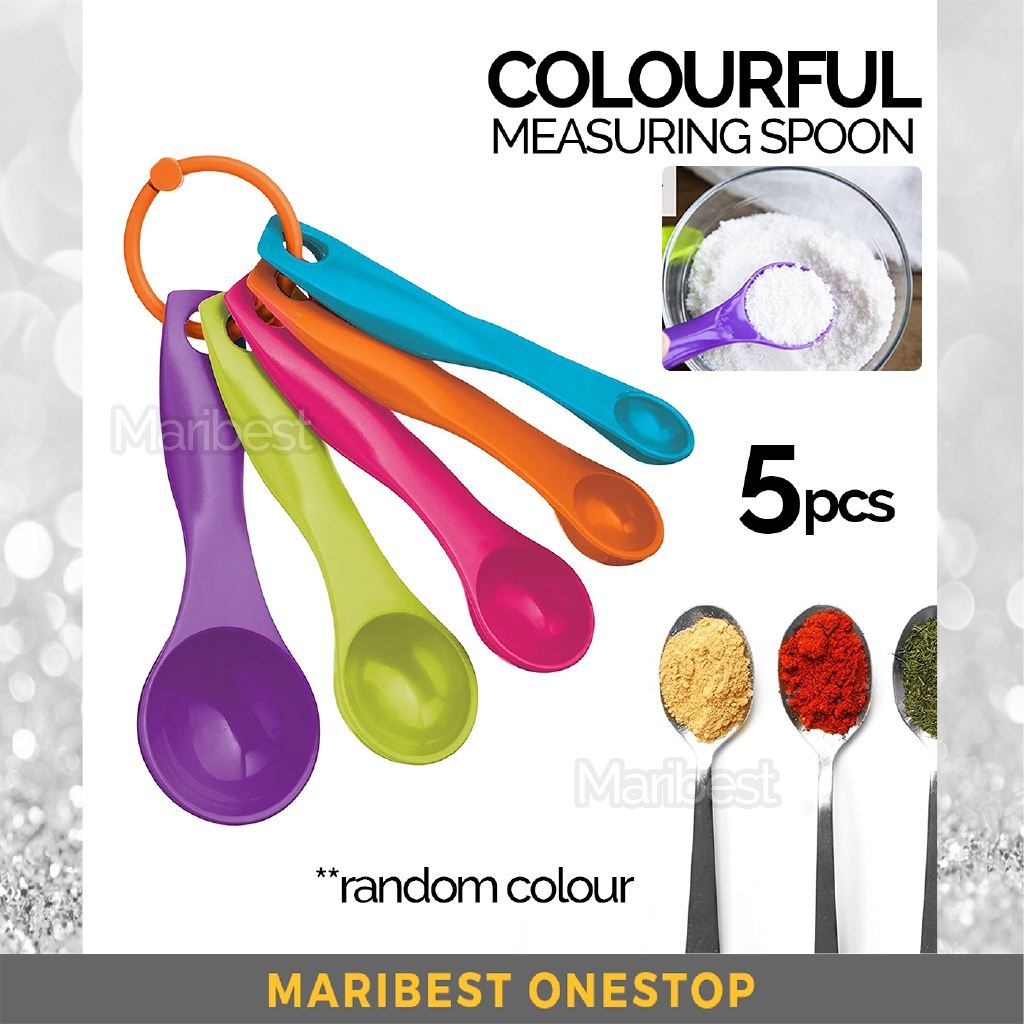 5 in 1 Rainbow Colour Measuring Spoon Kitchen Baking Cooking Tools