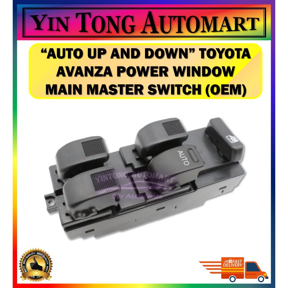 "AUTO UP AND DOWN" Toyota Avanza Power Window Main Master Switch (OEM