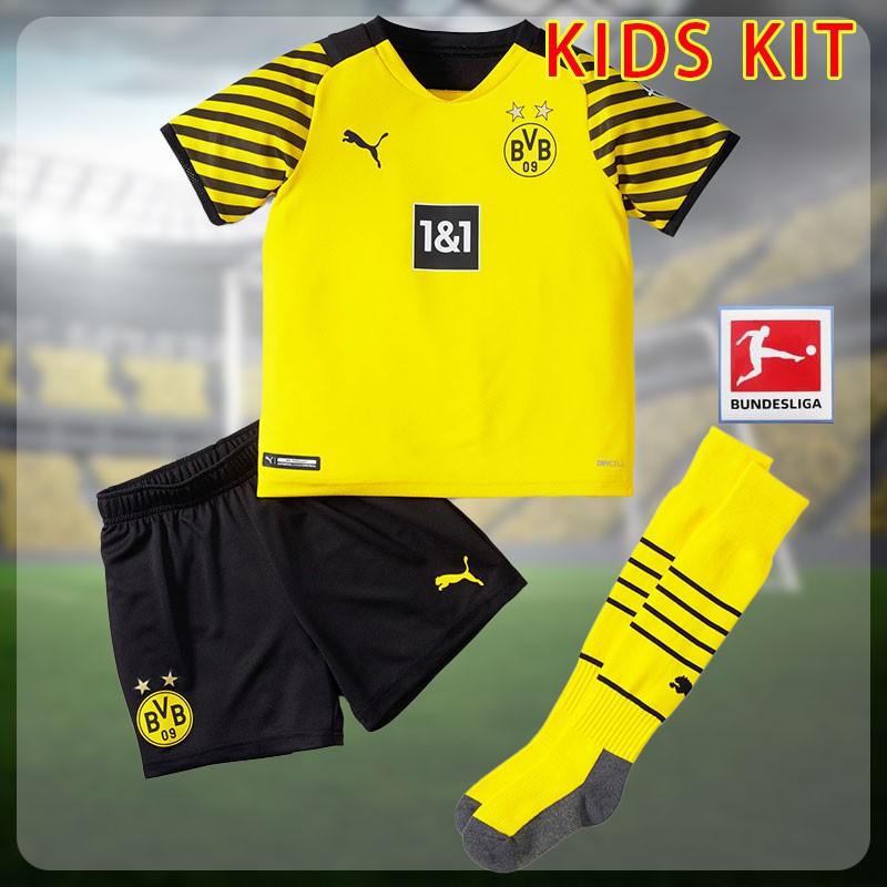 High Quality 2021 2022 Borussia Dortmund Soccer Jerseys Home Kids Kit Sets 21 22 Special Edition Football Shirt Top Pants Socks Shopee Malaysia