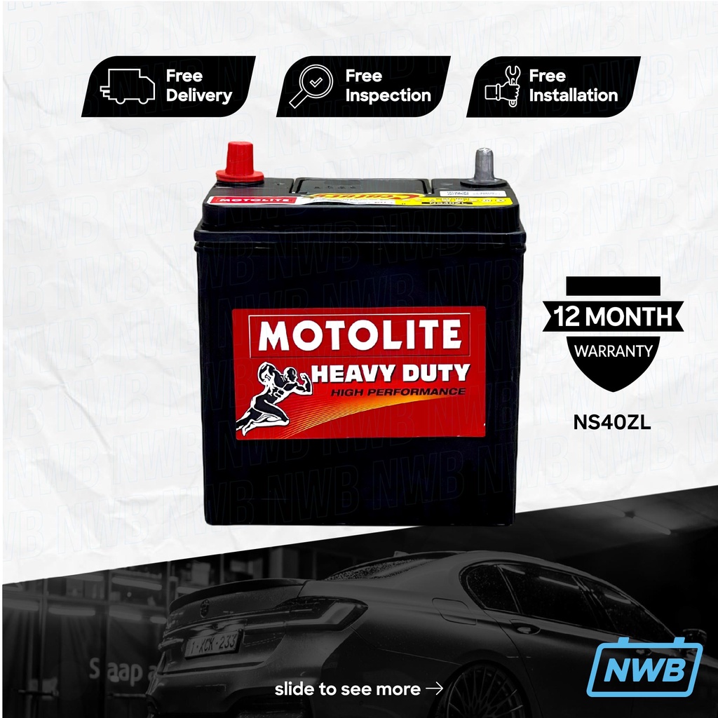 NW NS40 NS40ZL Battery Motolite Car Battery Myvi Battery Alza Bateri