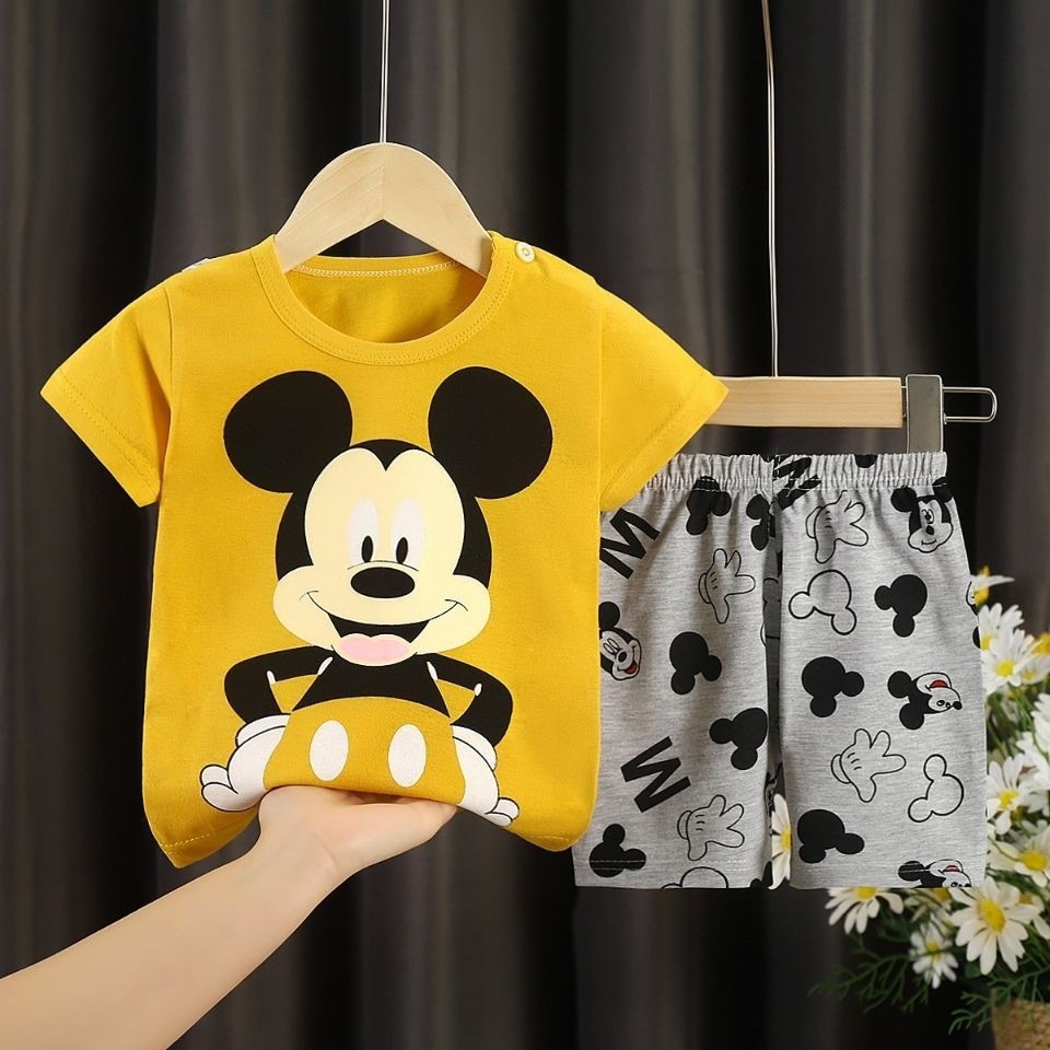 Brand Designer Cartoon Clothing Mickey Mouse Baby Boy Summer Clothes T Shirt Shorts Baby Girl Casual Clothing Sets Shopee Malaysia