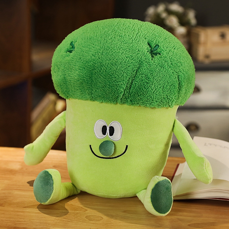 Mynse 19.7X19.7 3D Creative Simulation Fruit and Vegetable Cushions Pillow Plush Toys Broccoli 