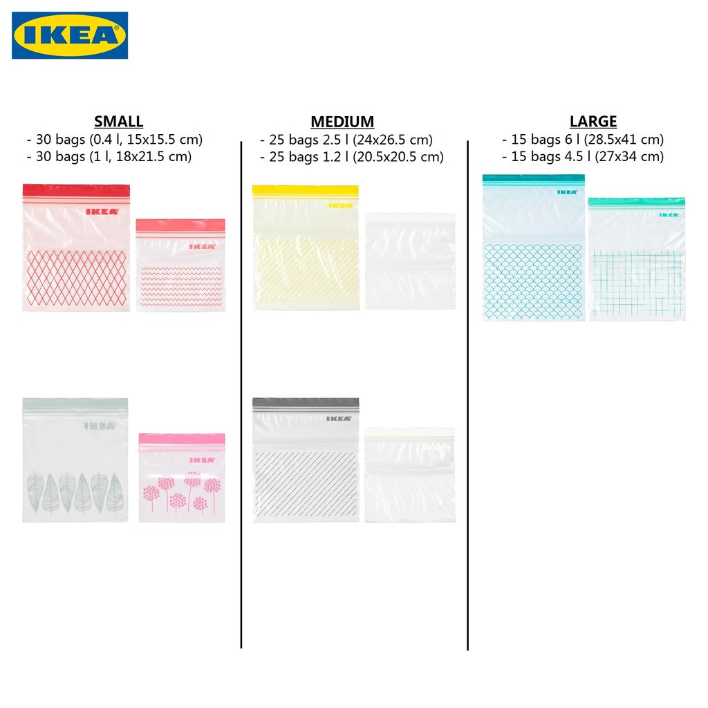 IKEA ISTAD Resealable Double Ziplock Plastic Bag Storage | Shopee Malaysia