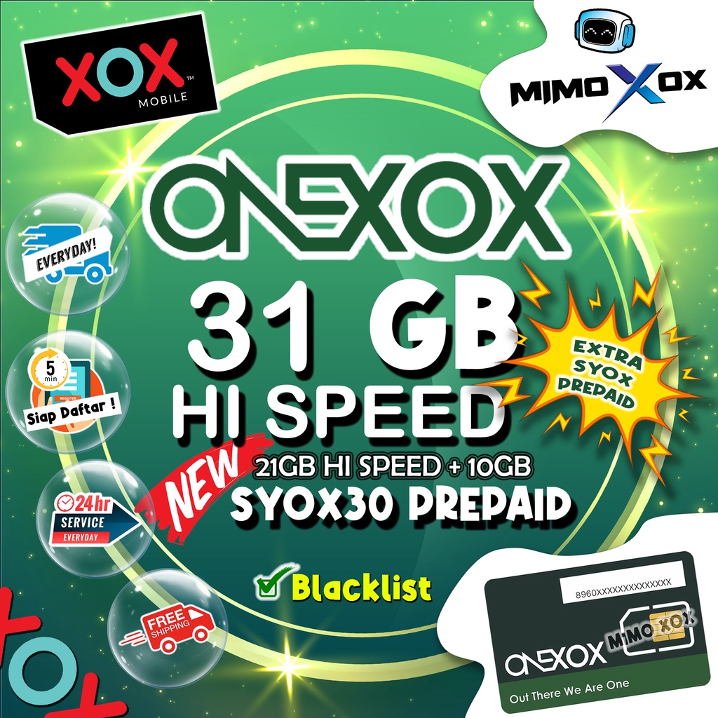 【31GB】ONEXOX EXTRA SYOX30 31GB PREPAID 4G LTE Plan UNLIMITED HOTSPOT