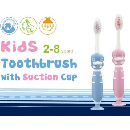 KUKU DUCKBILL Kids Toothbrush with Suction Cup 2-8y