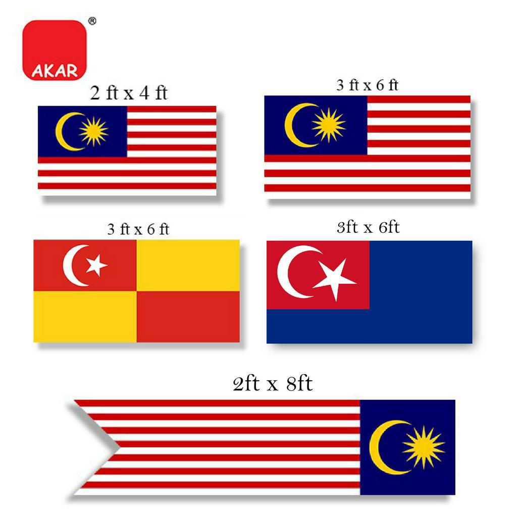 Jalur Gemilang Malaysia Flag Bendera Malaysia - 2x4, 2x8, 3x6 ft / Selangor Johor Flag, Bendera Selangor Johor - 3x6 ft