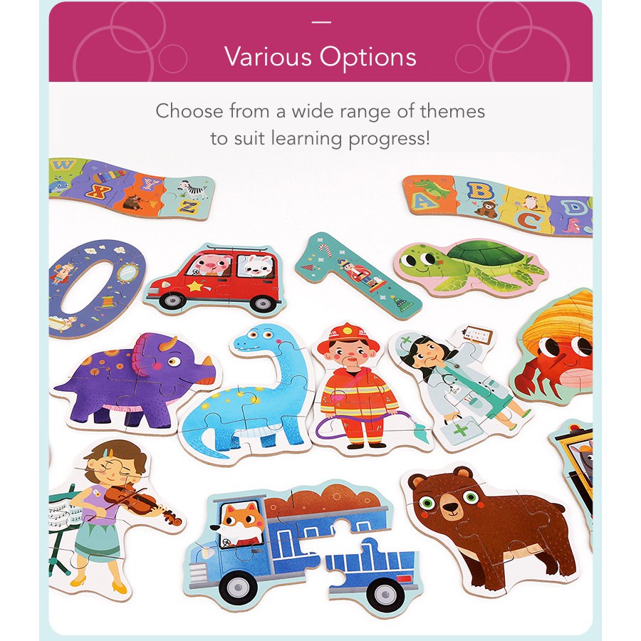 🔥Ready Stock🔥 Kids Wooden Jigsaw Puzzle Box Set Wooden Puzzle Wooden Jigsaw Early Learning Kids