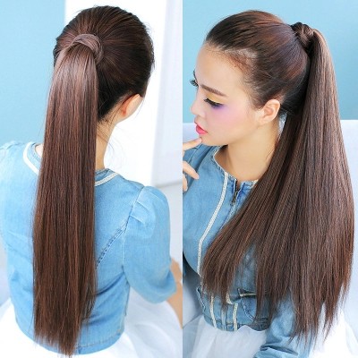 Long Straight Wavy Ponytail Wigs Clip In Pony Tail Hair Extensions