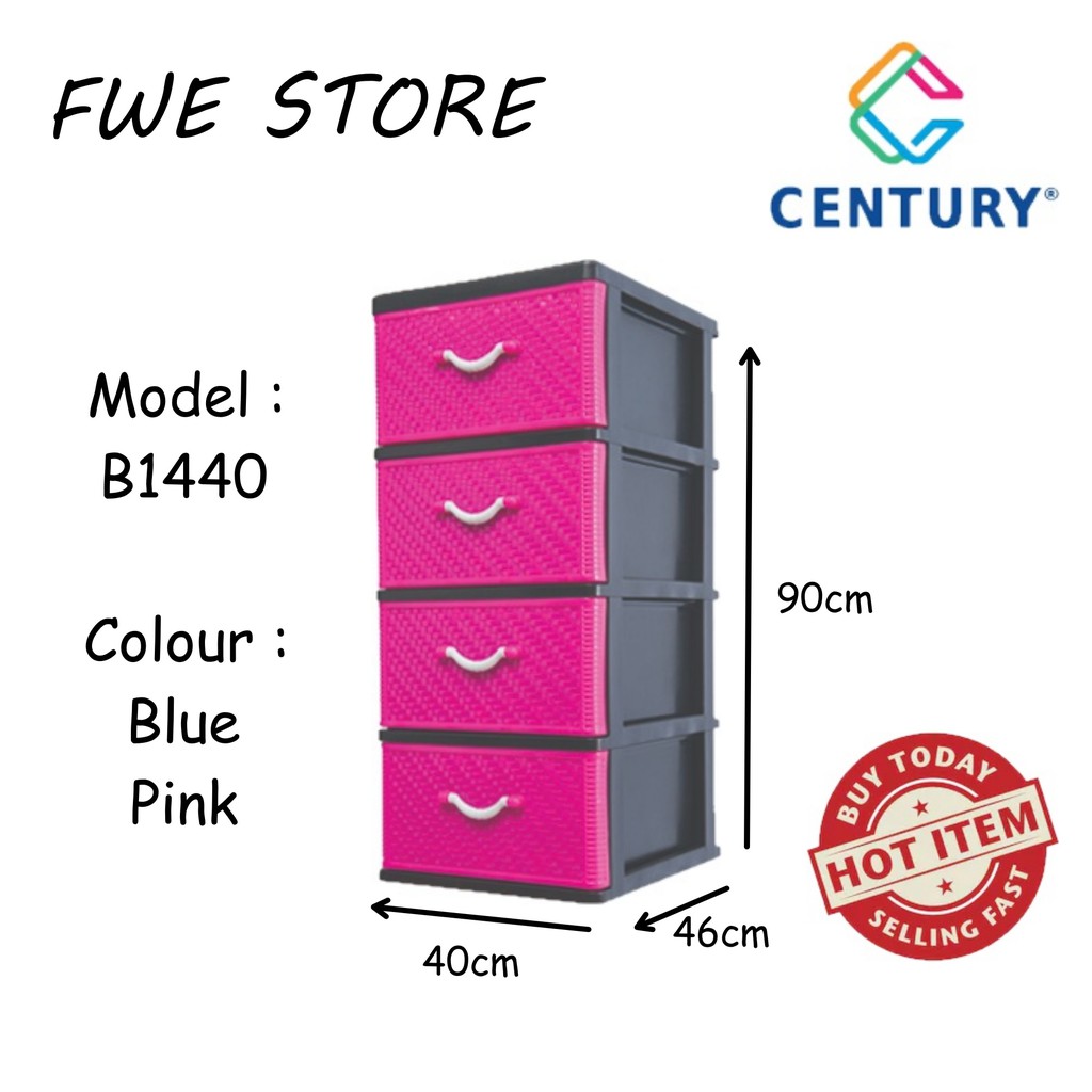Century 4 Tier Plastic Drawer Cloth Cabinet Storage Cabinet