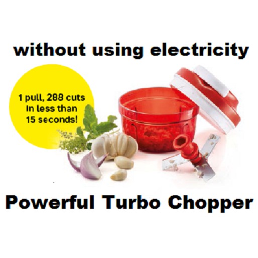 *Malaysia Ready Stock*Tupperware Turbo Chopper 300ml Garlic Onions Shredder Garlic Carrot Ginger Chili Processor