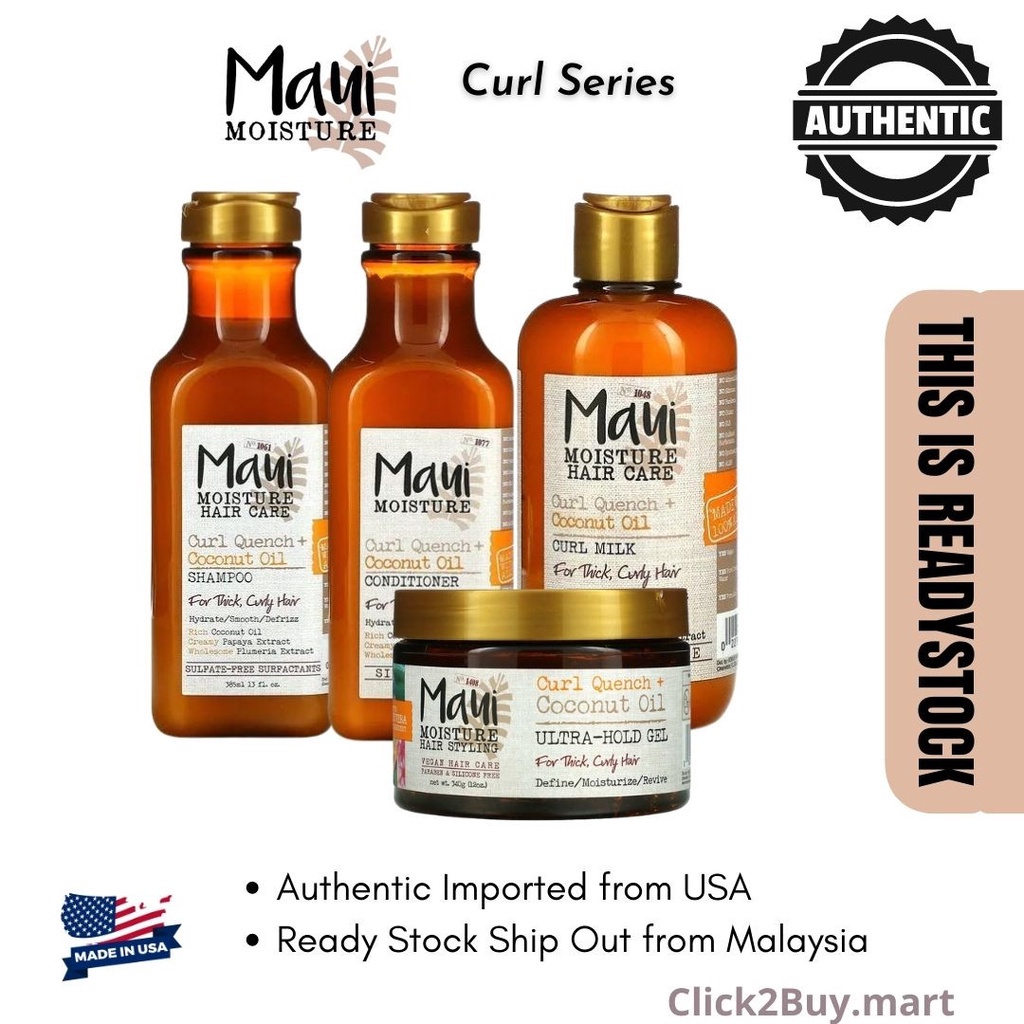 [Ready Stock] Maui Moisture Curl Quench + Coconut Oil Curl Smoothie Shampoo Conditioner